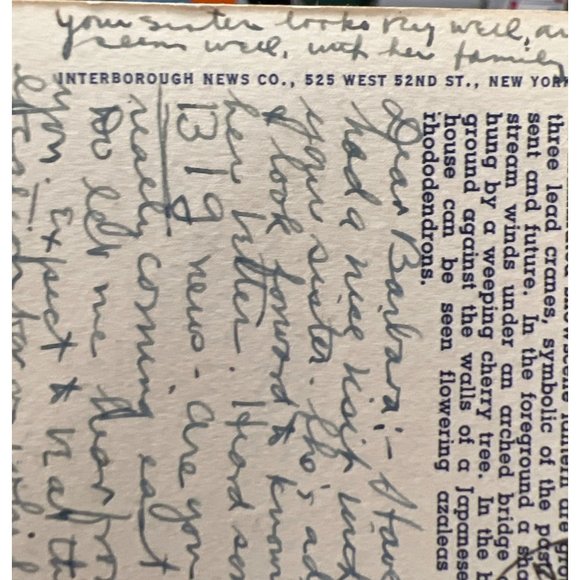 Postcard Japanese Garden At Night Rockefeller Center New York City NY Vintage - Picture 5 of 6